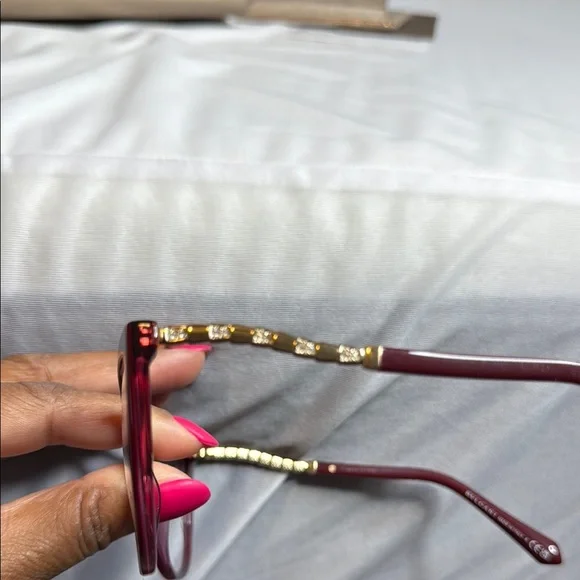Bulgari Bordeaux (Red) Cat Eye Glasses with Sleek Design - Picture 4 of 6